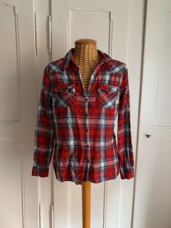 NOISY MAY - Bluse rot kariert M
