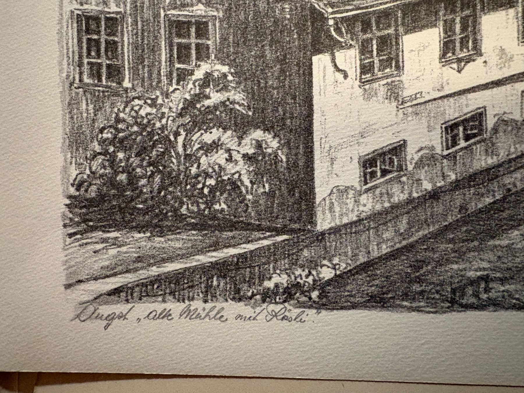 Grafica & Litografie: Albert Weisskopf, Pratteln - Lithographie - Alt Pratteln – Usato da Lausen venduto da Zotty1 1