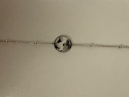 Armkette Silber mit Weltkugel