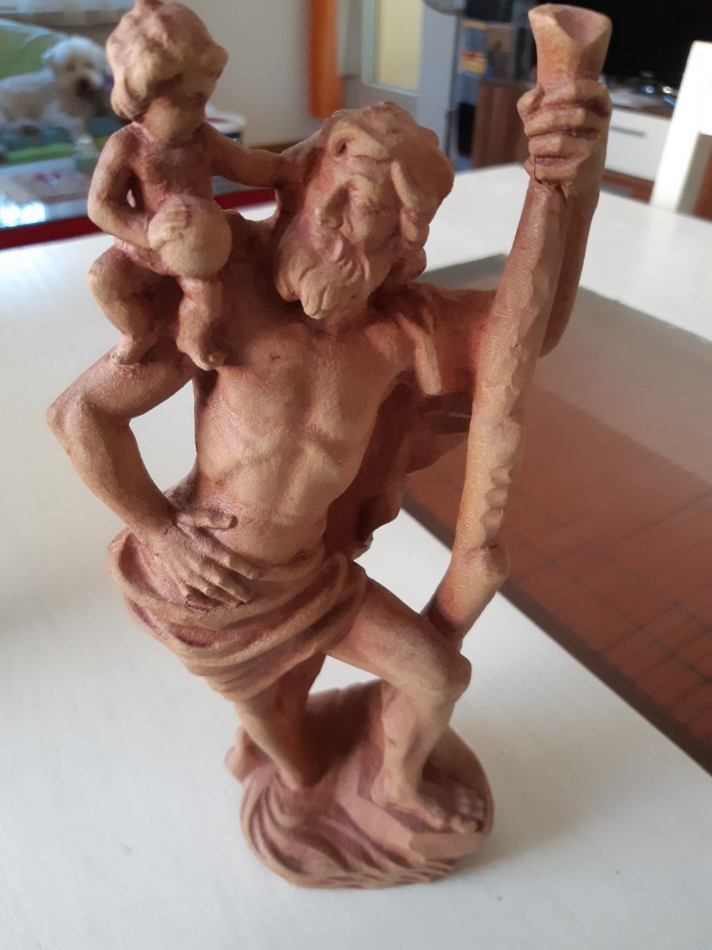Figuren: Holzfigur - Vater mit Kind – Gebraucht aus Domat-Ems von nugipuff