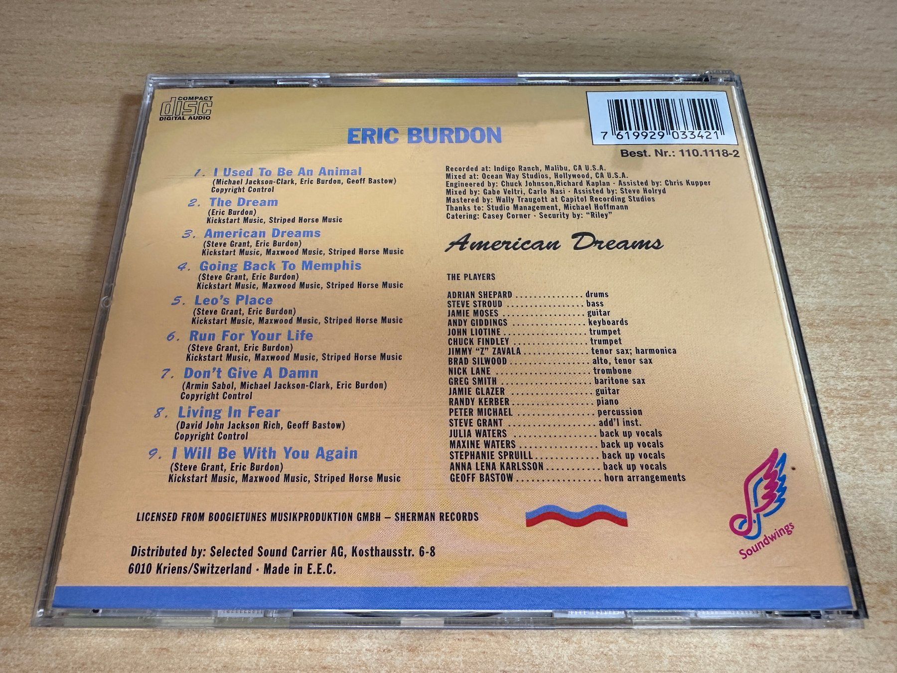 CD: L8 Eric Burdon – American Dreams – Usato da Rikon im Tösstal venduto da Alpenmutz 1