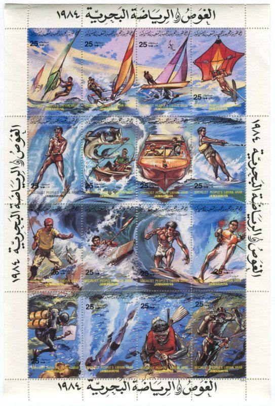 Tutti i francobolli: Block "Wassersport". Libyen. – Nuovo e nell'imballaggio originale da Basel venduto da Butsch5