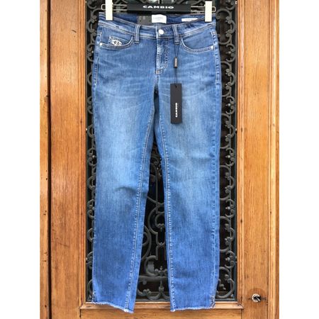Cambio Damen Sommer Jeans Piper Short 27 in mittelblau Gr 36