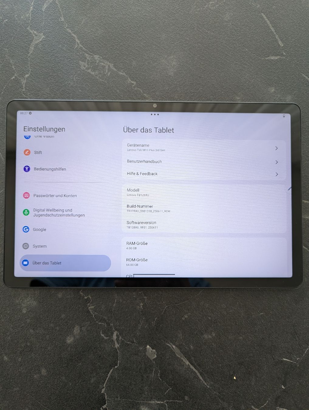 Lenovo Tablet PC: Lenovo Tab M10 Plus (3rd Gen) Cellular  – Gebraucht aus Thun von Refit-Zone 3