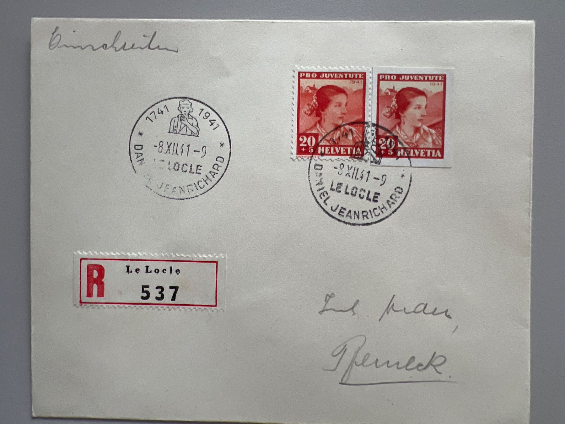 Tutti i francobolli: 1941 Pro Juventute 2 Briefe mit Blockausschnitte – Usato da Buchrain venduto da wmm 1