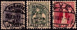 1917 Pro Juve. "Trachtenbilder" Nr. J7-9 Serie mit Vollstpl.