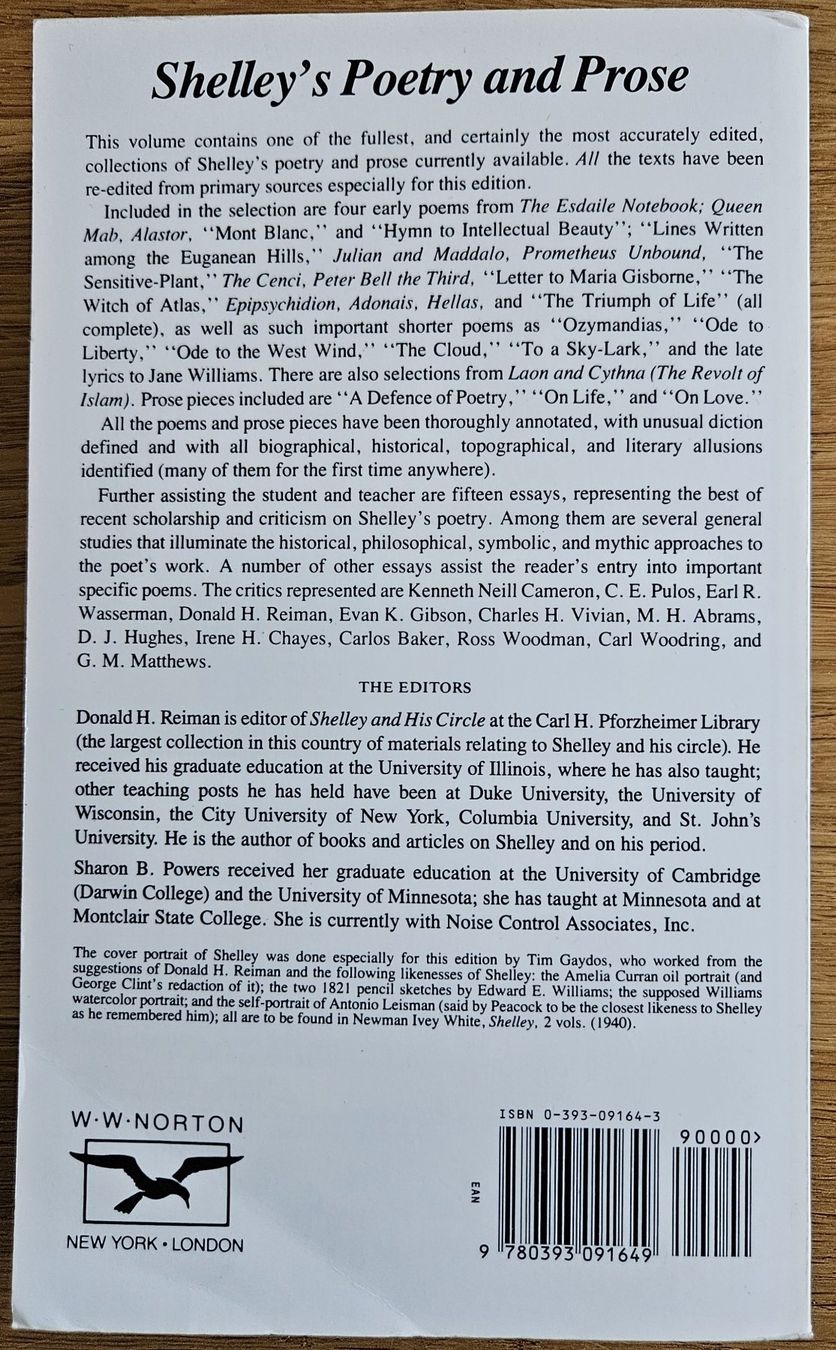 Libri: Buch Shelley's Poetry and Prose – Usato da Schaffhausen venduto da asyouwestley 3