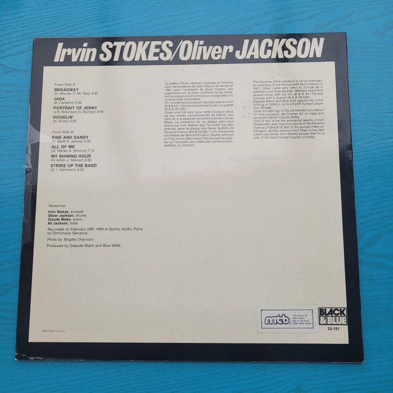 Dischi in vinile: Irvin Stokes/ Oliver Jackson - Broadway – Usato da SCHÜBELBACH venduto da CoKaHa 1