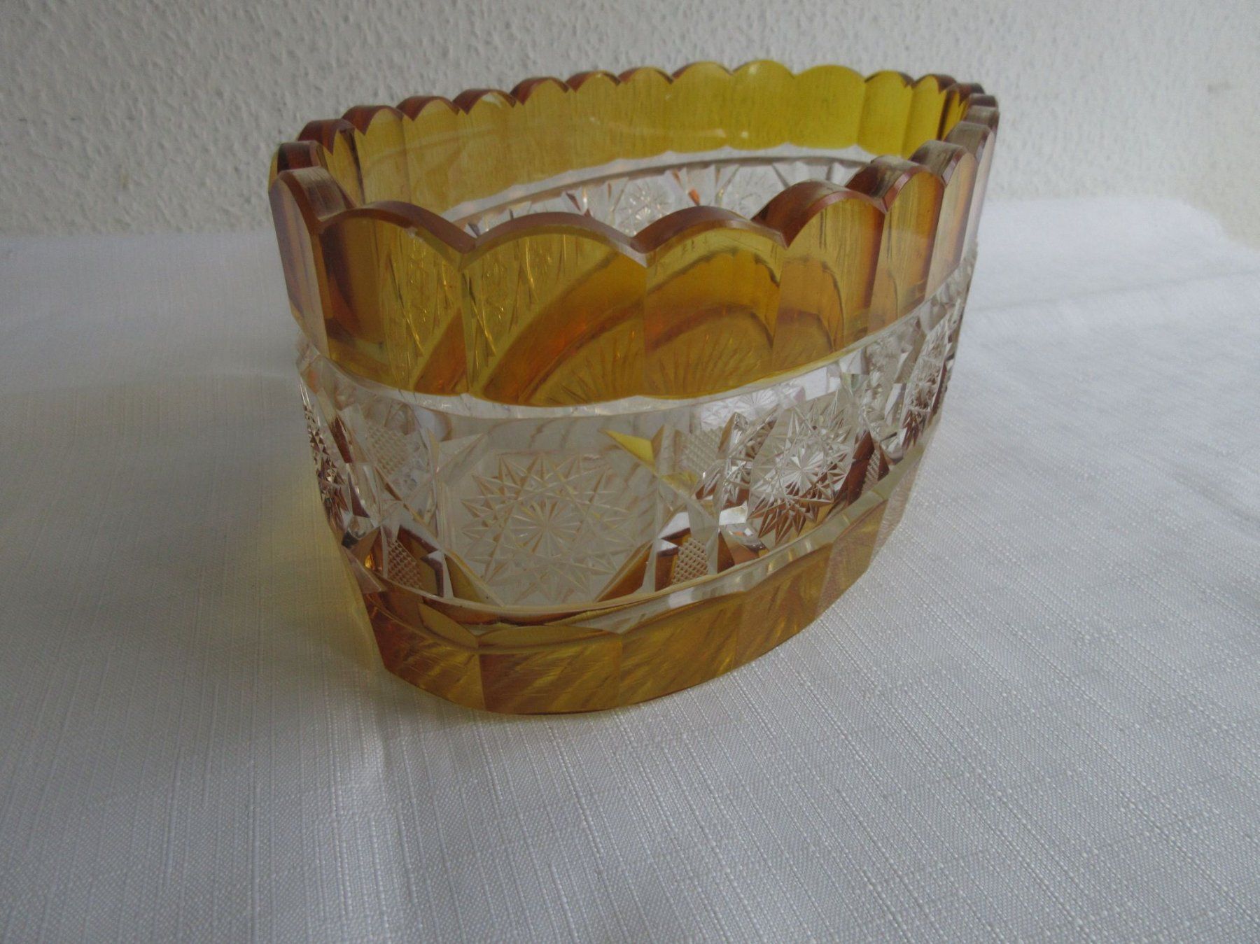 Ciotole: Ovale Kristallschale, bernsteinfarben – Usato da Binningen venduto da Oldfashion 4