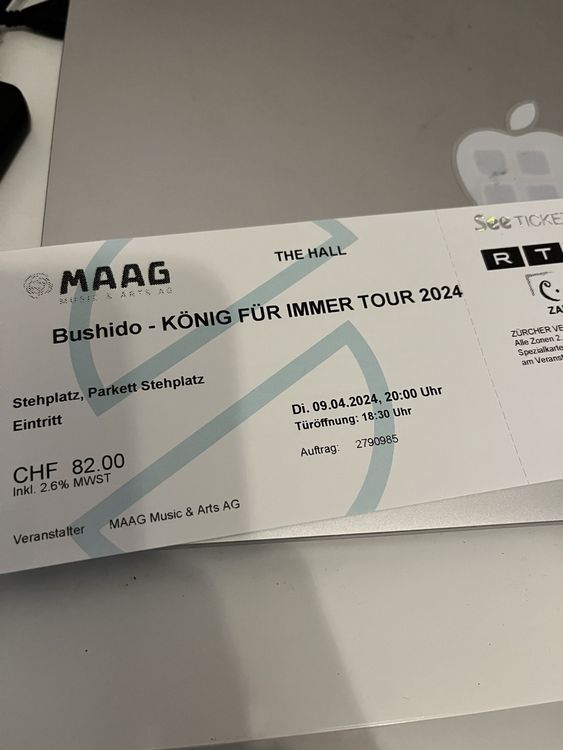Bushido tour 2024 ticket musik rap hiphop schweiz könig steh Kaufen