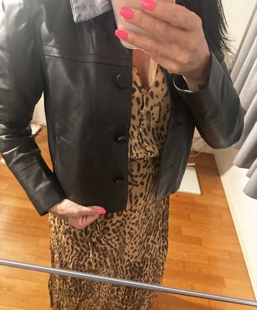 Lederjacke schwarz Gr. S