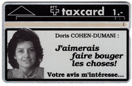 Doris COHEN-DUMANI - seltene Werbe Taxcard