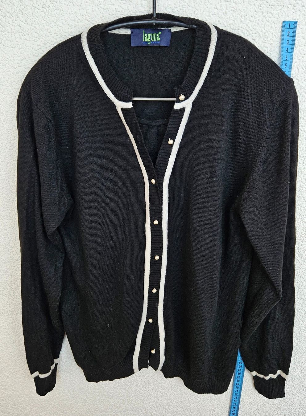 Maglioni & Felpe: Laguna Pullover (Strickjacken-Optik), schwarz/weiss, Gr. 40 – Usato da Staffelbach venduto da Frisco77