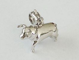 Silber 925 Charm-Anhänger Stier, kunstvoll - Neu