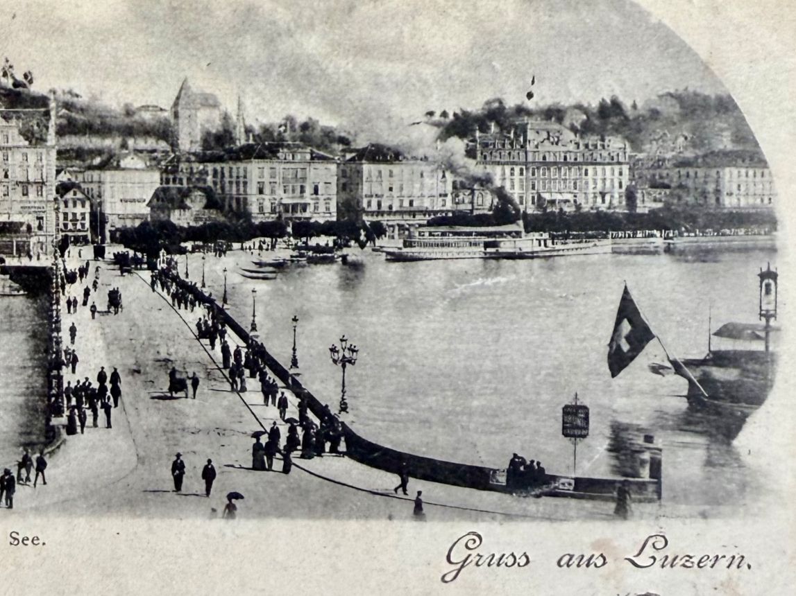 Cartoline postali: Luzern - Litho - Dampfschiff 1909 – Usato da Lutry venduto da Ediego 1
