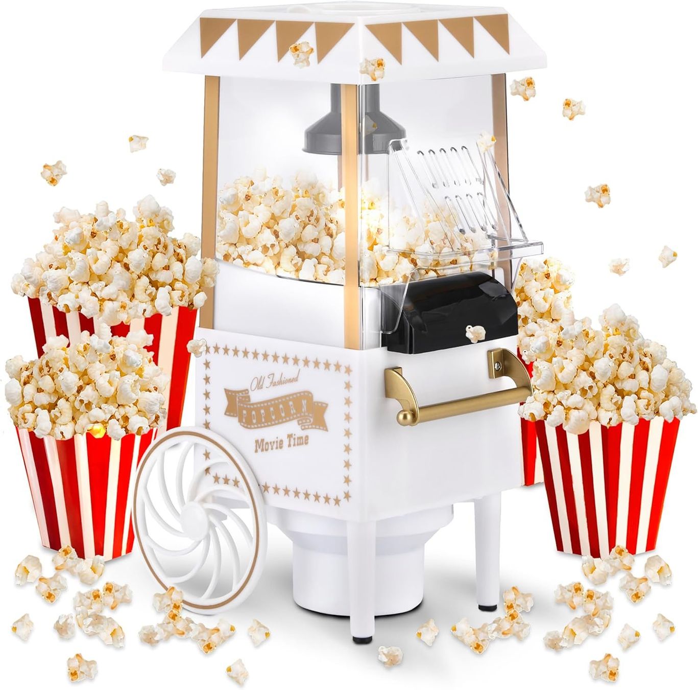 Küchengeräte: Popcorn Maker Heissluft Retro Popcornmaschine 1200W Schwarz – Neu und originalverpackt aus Wittenbach von VELARO