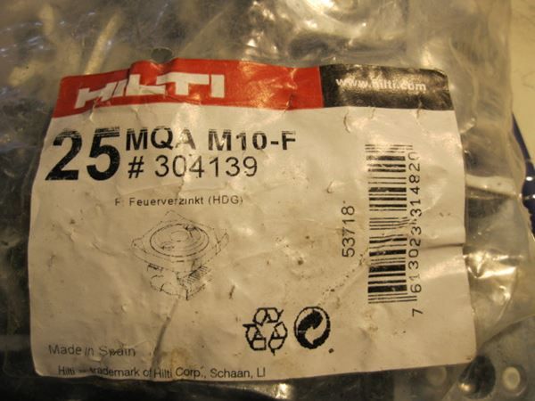 Baustoffe & - elemente: Hilti 25 MQA M10-F Schellenanbindung – Neu und originalverpackt aus Boll von Huweli