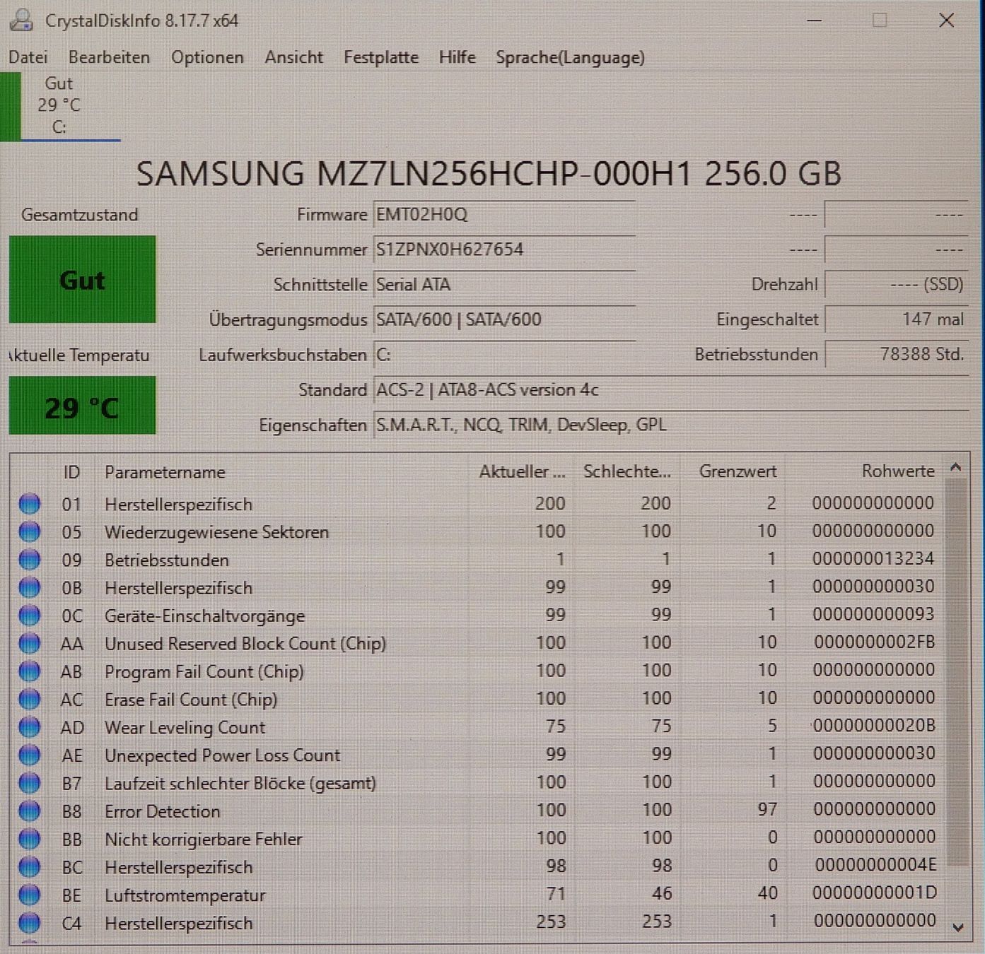 Samsung Dischi rigidi: Samsung PM871 256 GB SSD – Usato da Bern venduto da compischop 1