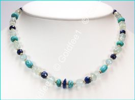 Unikatschmuck Edelsteinkette facettiert 925 Silber