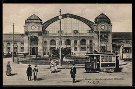Basel, Bundesbahnhof mit Mittelbau, Stra