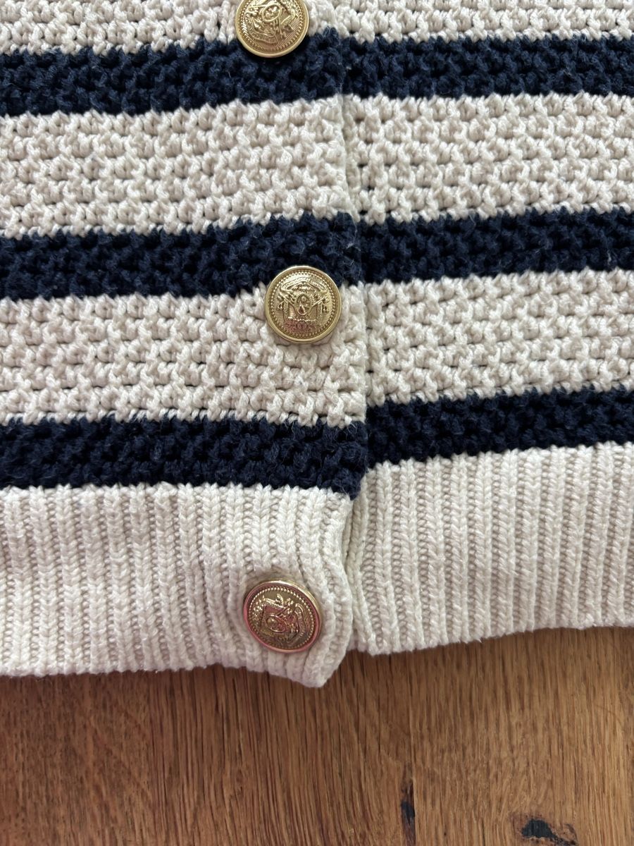 H&M Maglioni & Felpe: H&M Strickjacke, blau/beige Gr. S – Usato da Augst BL venduto da fine-art 2