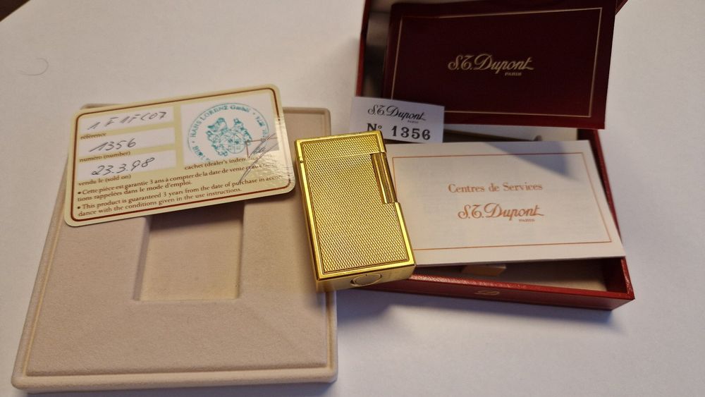 Feuerzeug S. T. DUPONT Linie 1 (Gross) vergoldet von 1998 Kaufen auf Ricardo