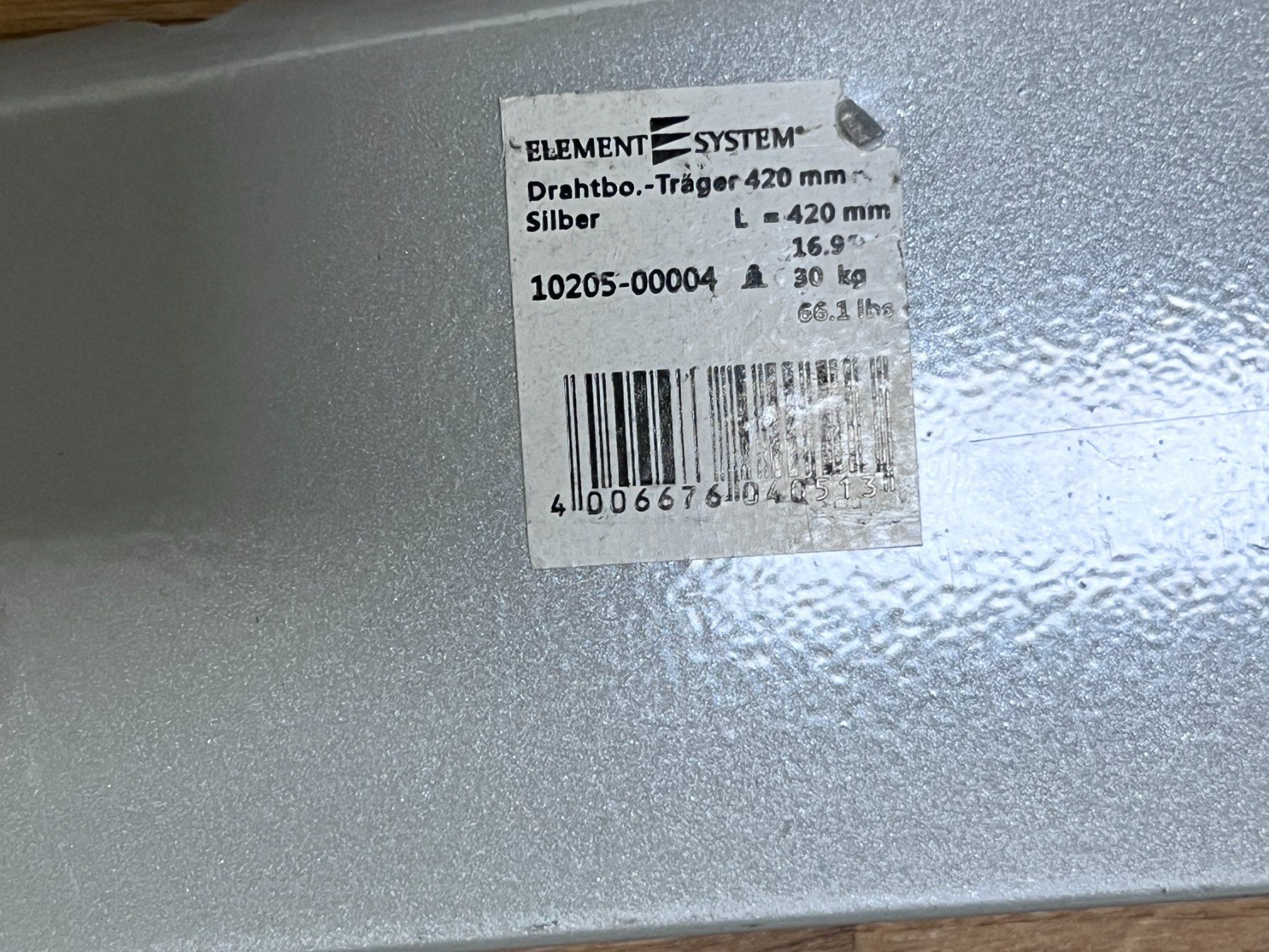 Balken: Element System Drahtboden-Träger 420mm, Silber, Top! – Neu (gemäss Beschreibung) aus Unterengstringen von hausraus 1