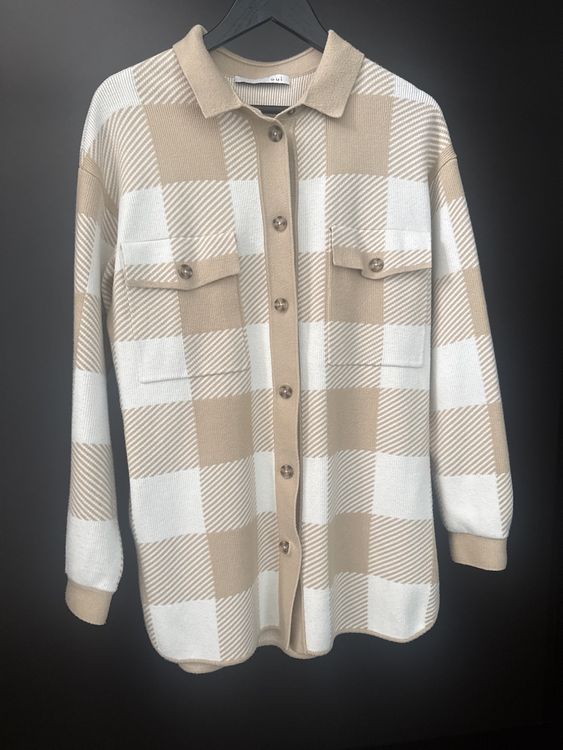 Pulls & Sweat-shirts: Oui Damen Pullover Beige Übergangsjacke Gr. S kariert – Neuf (Voir description) à Schindellegi par butterfly242011