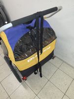 Burley d'lite child bike trailer yellow blue used