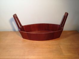 Vintage Anri Form Italy Teak Wood Canoe Viking Salad Serving