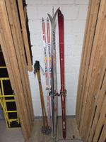 3x Vintage Cross Country Skis Fischer Karhu Set with Poles