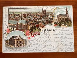 Postkarte Gruss aus Basel 1898 Litho  (P593)