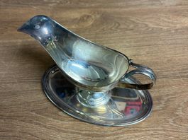 Elegante Vintage Olro Silber Suppenschüssel mit Unterteller!