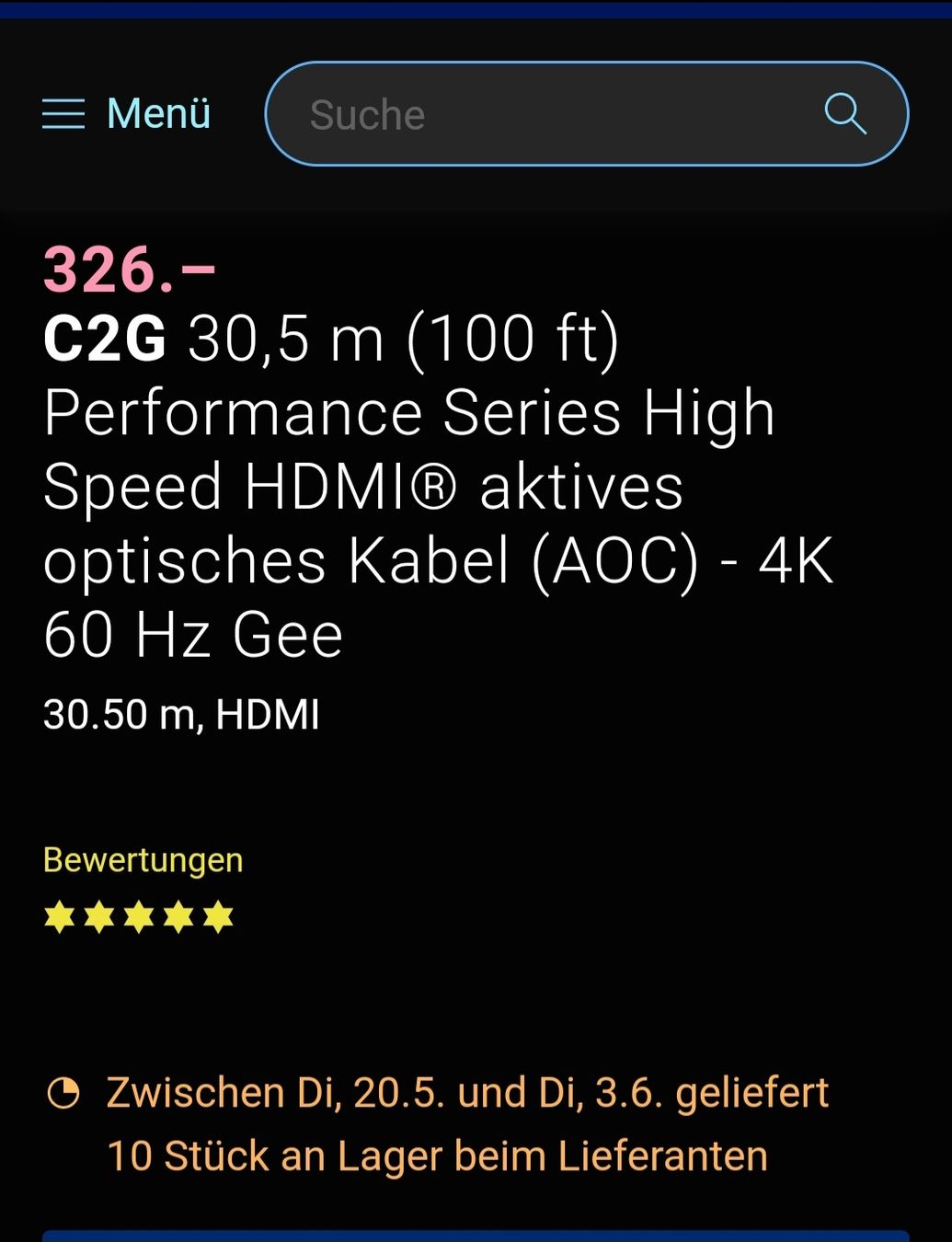 Cavi: HDMI Fiber Kabel 30meter – Nuovo (secondo la descrizione) da Emmen venduto da Highlife_Technik 4