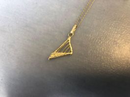 Anhänger 18K Massiv Gold Harfe Venezuela 750er Stempel