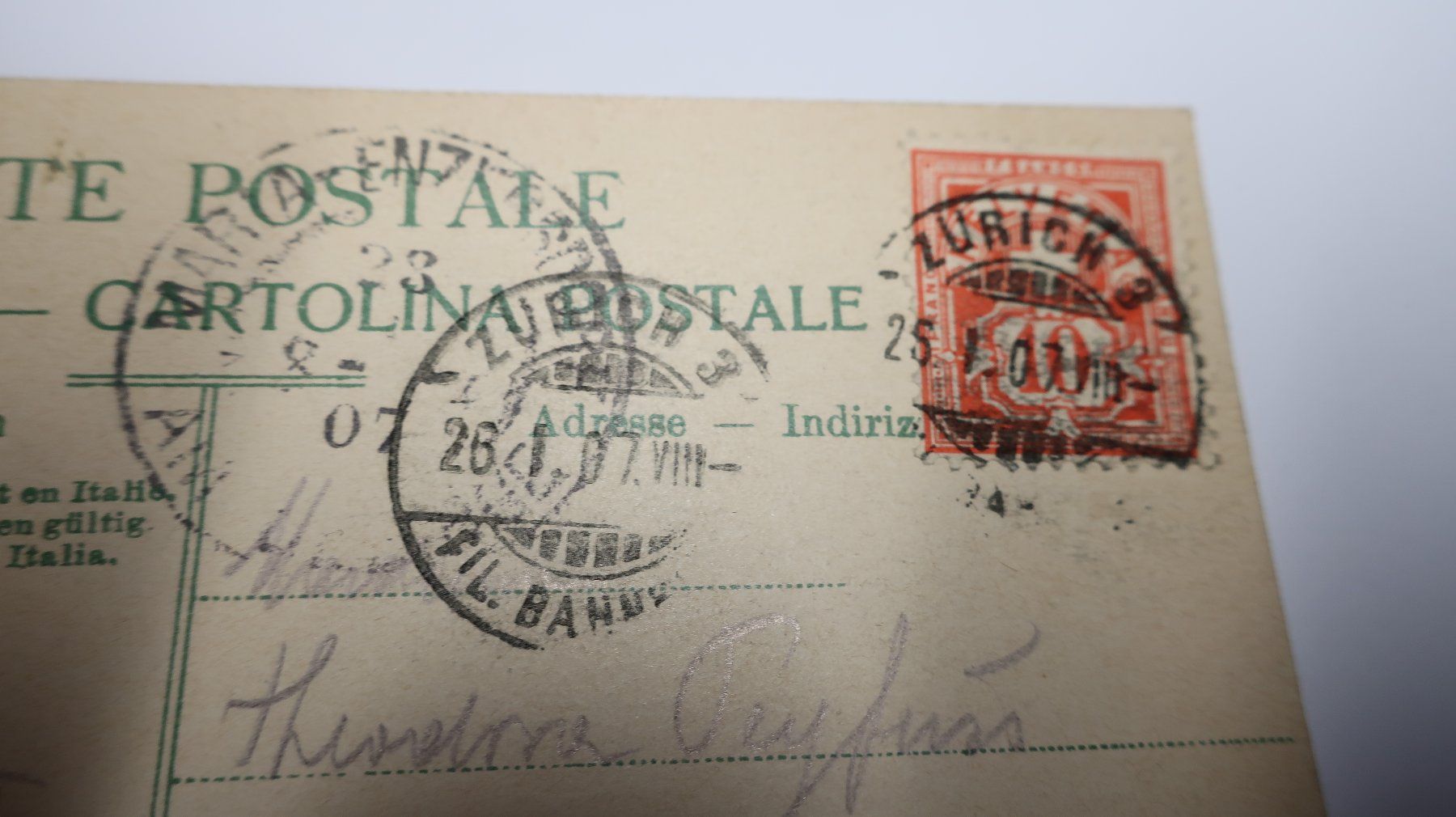 Cartoline postali: Zürich Kreuzkirche 1907 – Usato da Cormoret venduto da Pascalll2001 4