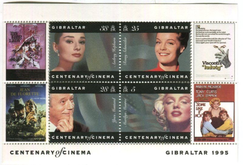 Tutti i francobolli: Romy Schneider, Audrey Hepburn, Marilyn Monroe. Gibraltar – Nuovo e nell'imballaggio originale da Basel venduto da Butsch5