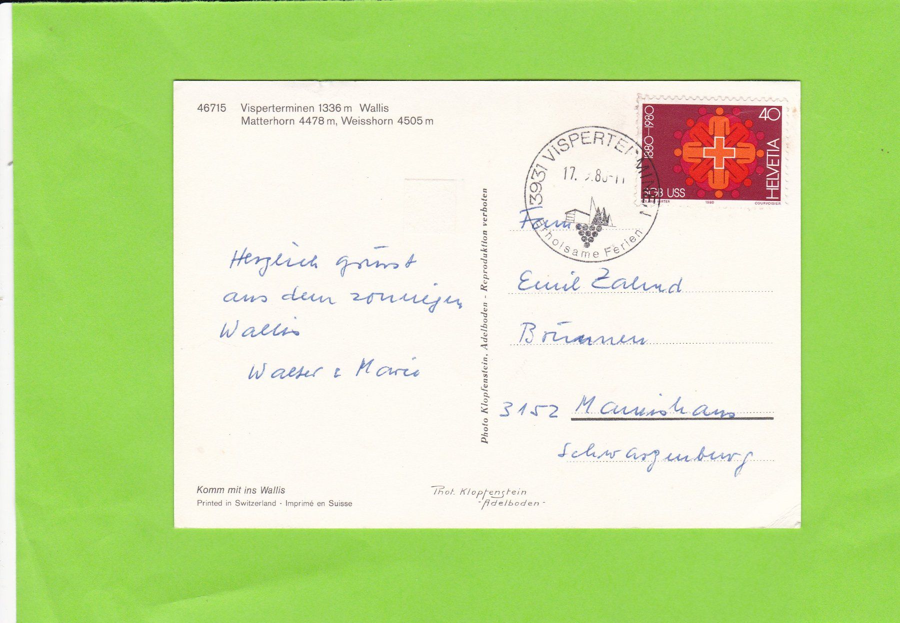 Cartes postales: Visperterminen – D'occasion à St. Peterzell par neckertal 1