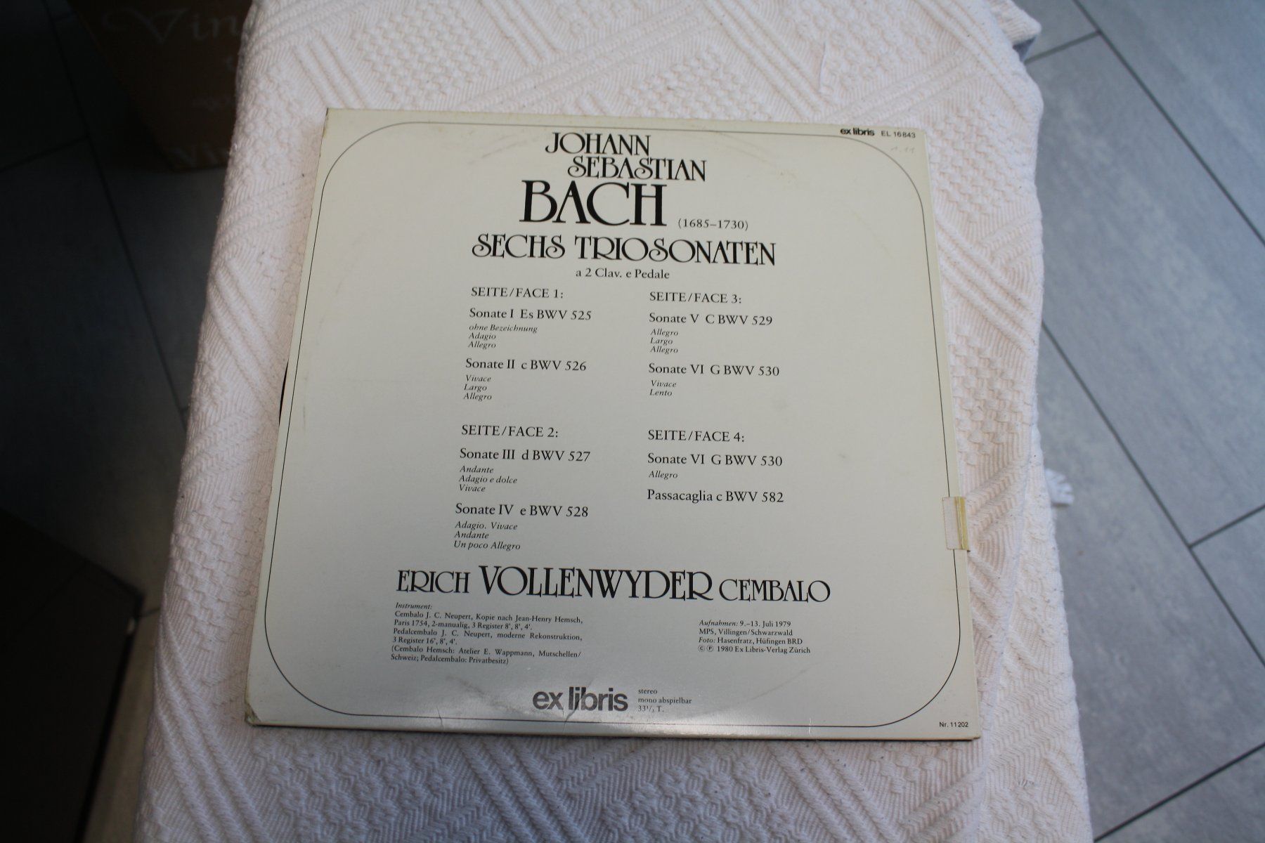 Schallplatten: Bach Sech Triosonaten EL 16843 – Gebraucht aus Buchrain von Donatello4 1