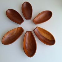 Lot de 6 coupelles en bois vintage