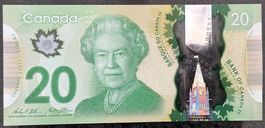 Kanada 20 Dollar Schein Banknote, Ausgabe 2020, Neu!