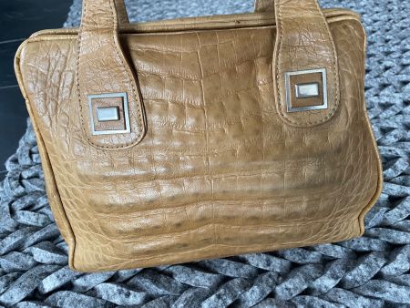 Elegante Vintage Handtasche in Kroko-Optik, 1950