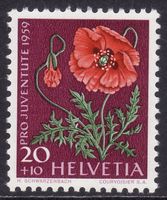 Pro Juventute SBK-Nr. 180 (Roter Mohn 1959) postfrisch **