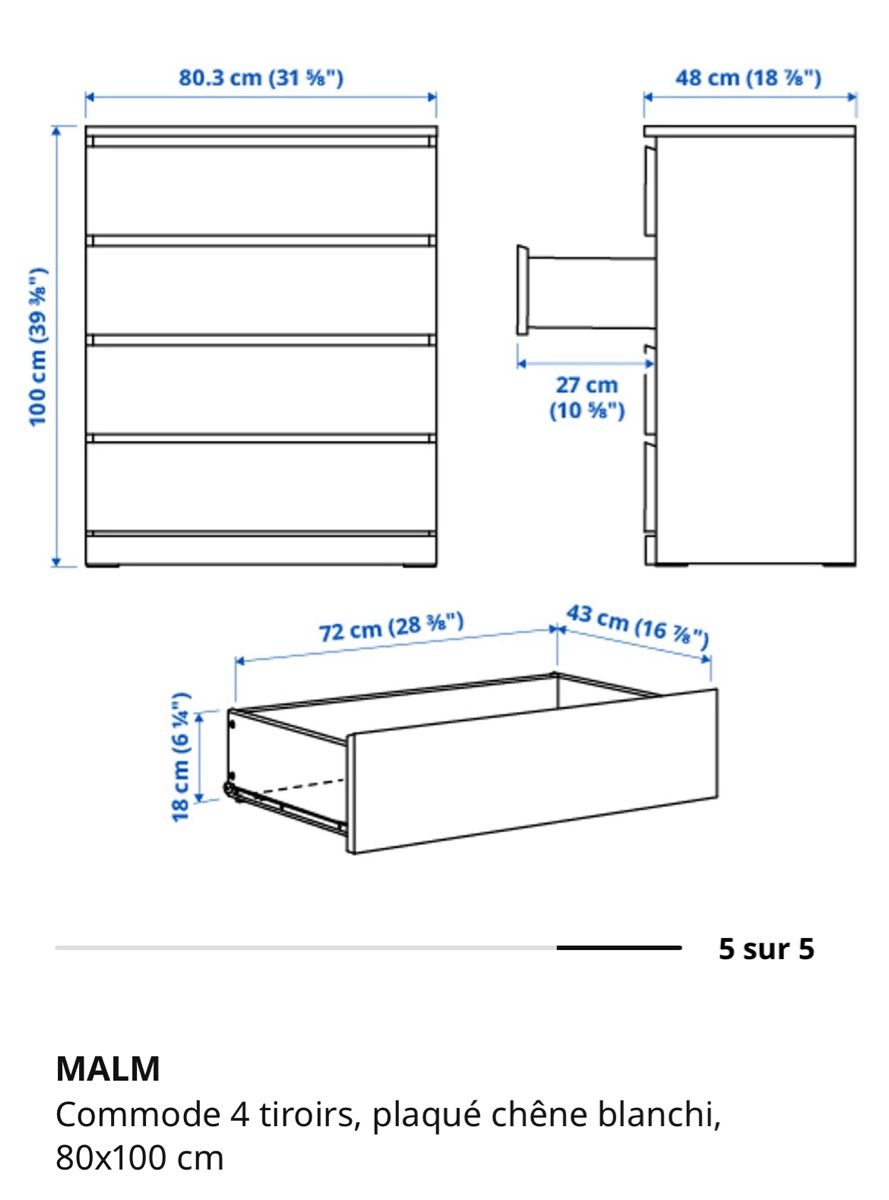 Ikea Cassettiere: Commode 4 tiroirs IKEA – Usato da Gland venduto da yke_qc2n 2