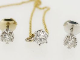 Bucherer Brillant Set Collier 0,5 ct + Stecker je ca. 0,35ct