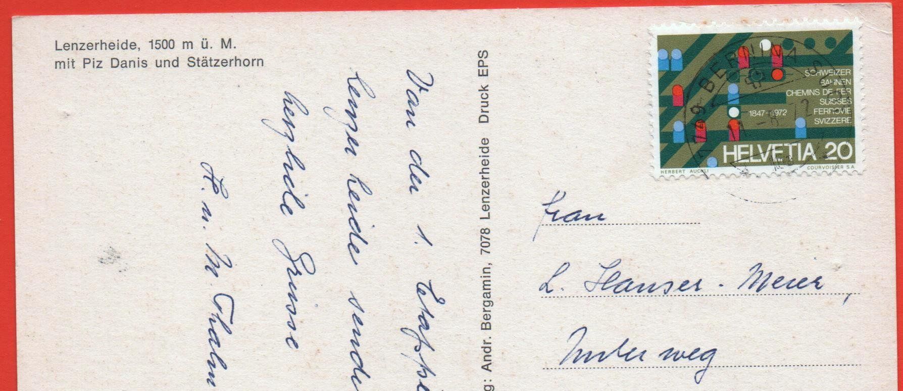 Cartes postales: LENZERHEIDE mit Piz Danis und Stätzerhorn – D'occasion à Jona par philajona 1