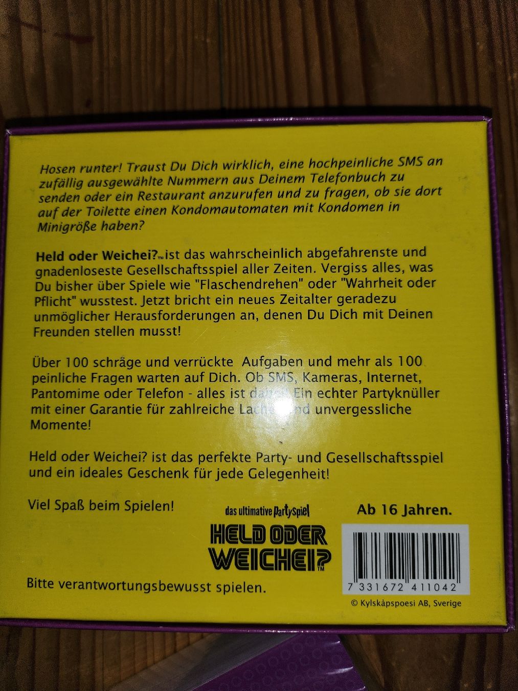 Giochi: Partyspiel "Held oder Weichei?" ab 16 J. – Nuovo e nell'imballaggio originale da Edlibach venduto da Silvanius 1