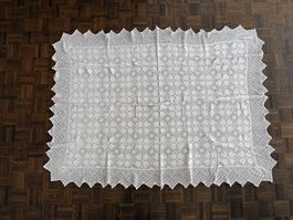 Tischdecke gehäkelt  Häkeldecke  Handarbeit  185 x 130 cm