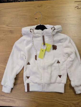 Flauschige Winterjacke/Kuscheljacke, Weiss, Grösse 98