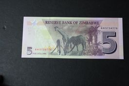 UNC Zimbabwe 5 dollars 2019